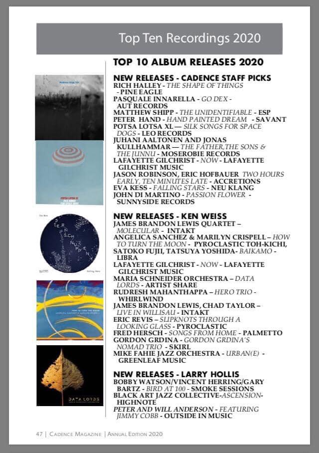 Top recordings 2020 Cadence Magazine