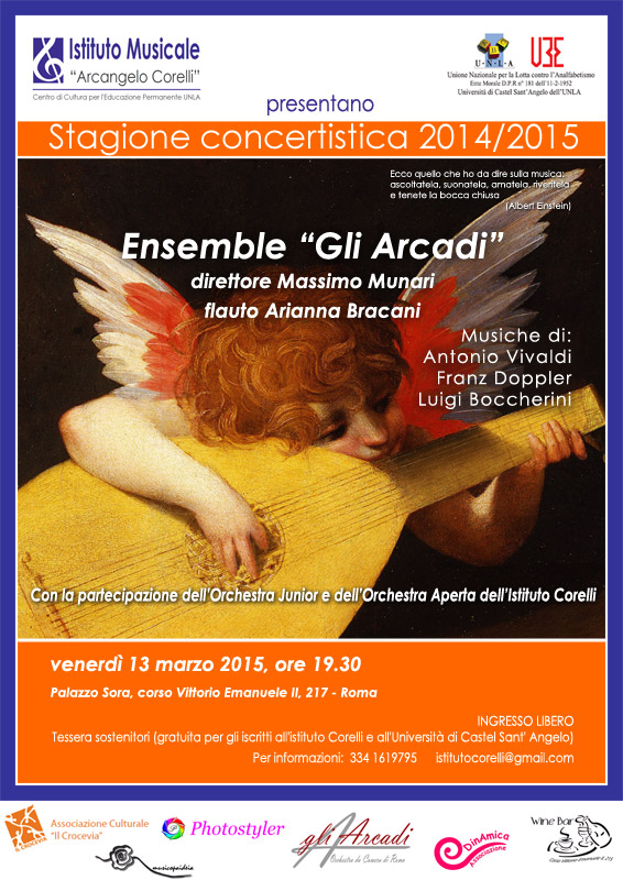 13 marzo 2015 locandina concerto gli Arcadi