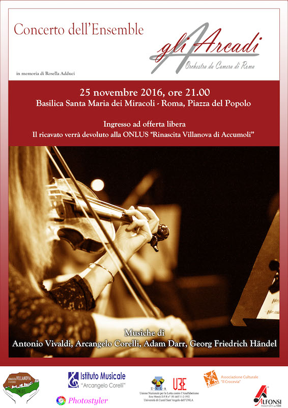 Locandina Concerto Gli Arcadi 25 novembre 2016