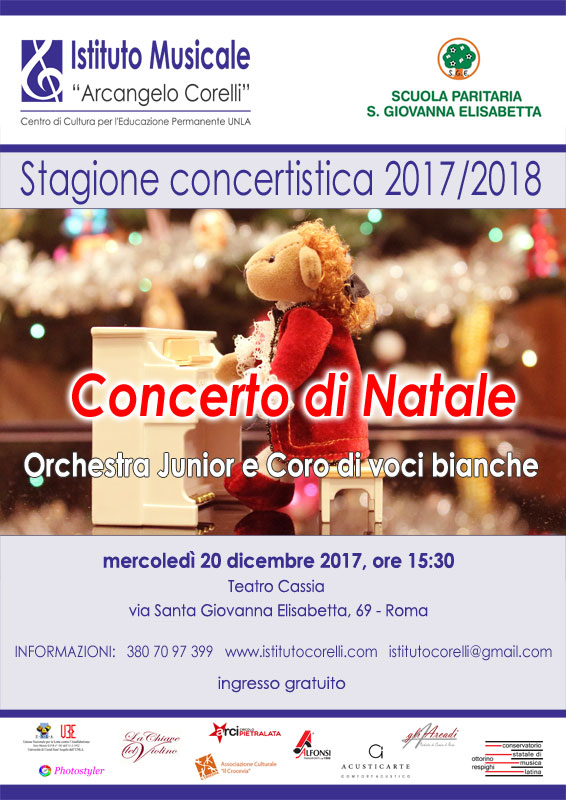 Orchestra per bambini Cassia locandina concerto Natale 20 dicembre 2017