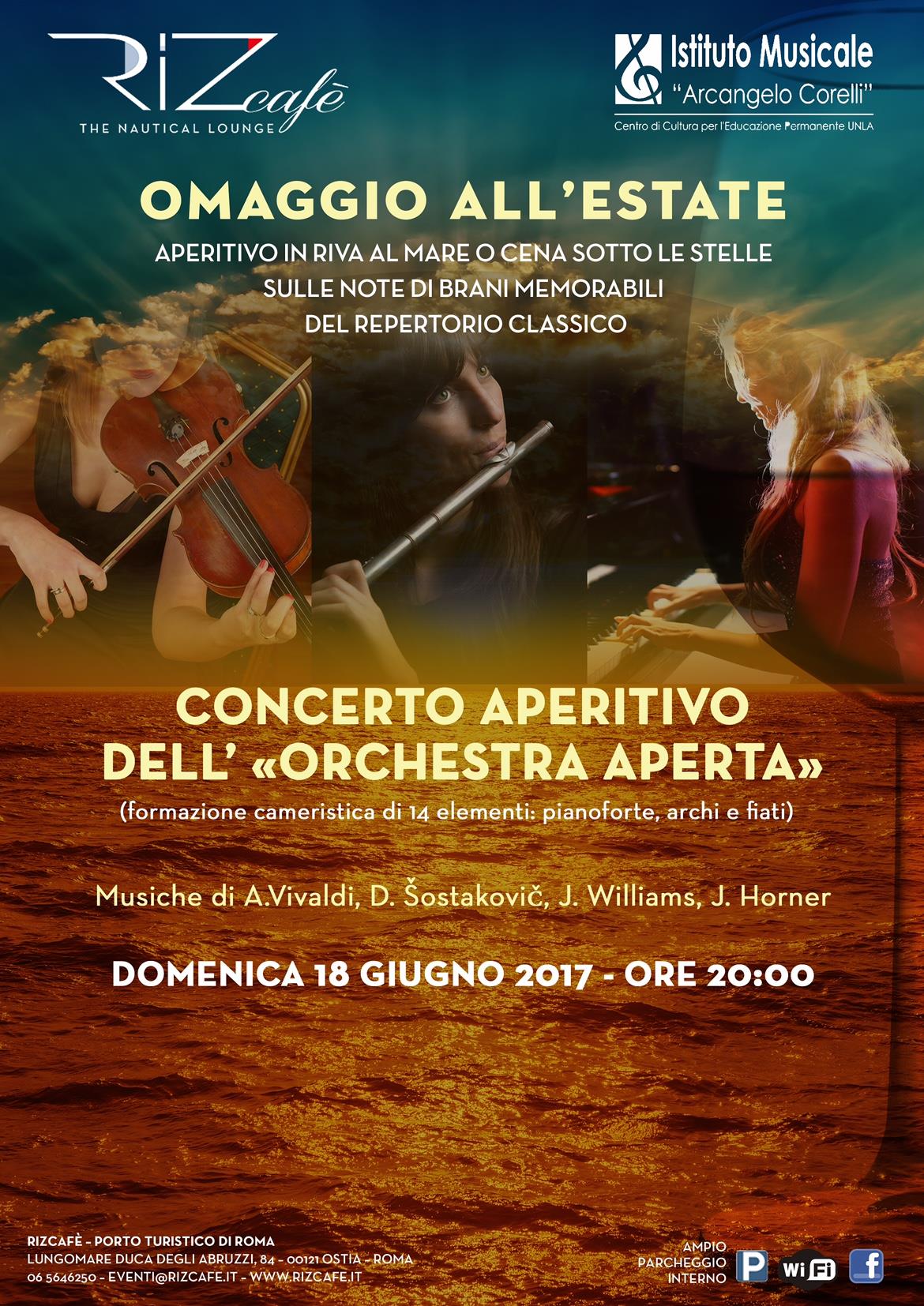 2017 Locandina concerto Orchestra aperta 18 giugno RizCafé Ostia