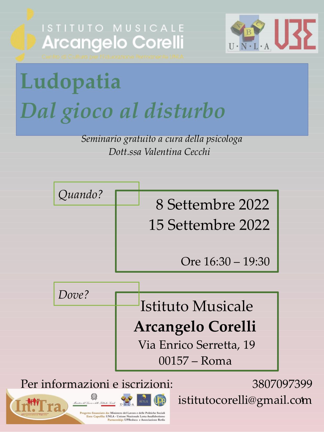 Seminari gratuiti sulla ludopatia