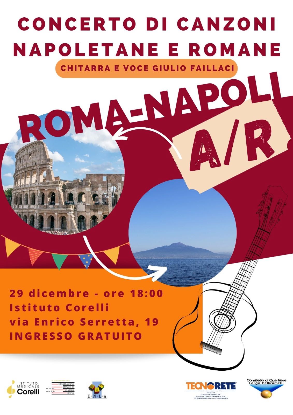 Concerto Roma Napoli Giulio Faillaci giovedì 29 dicembre 2022 ore 18