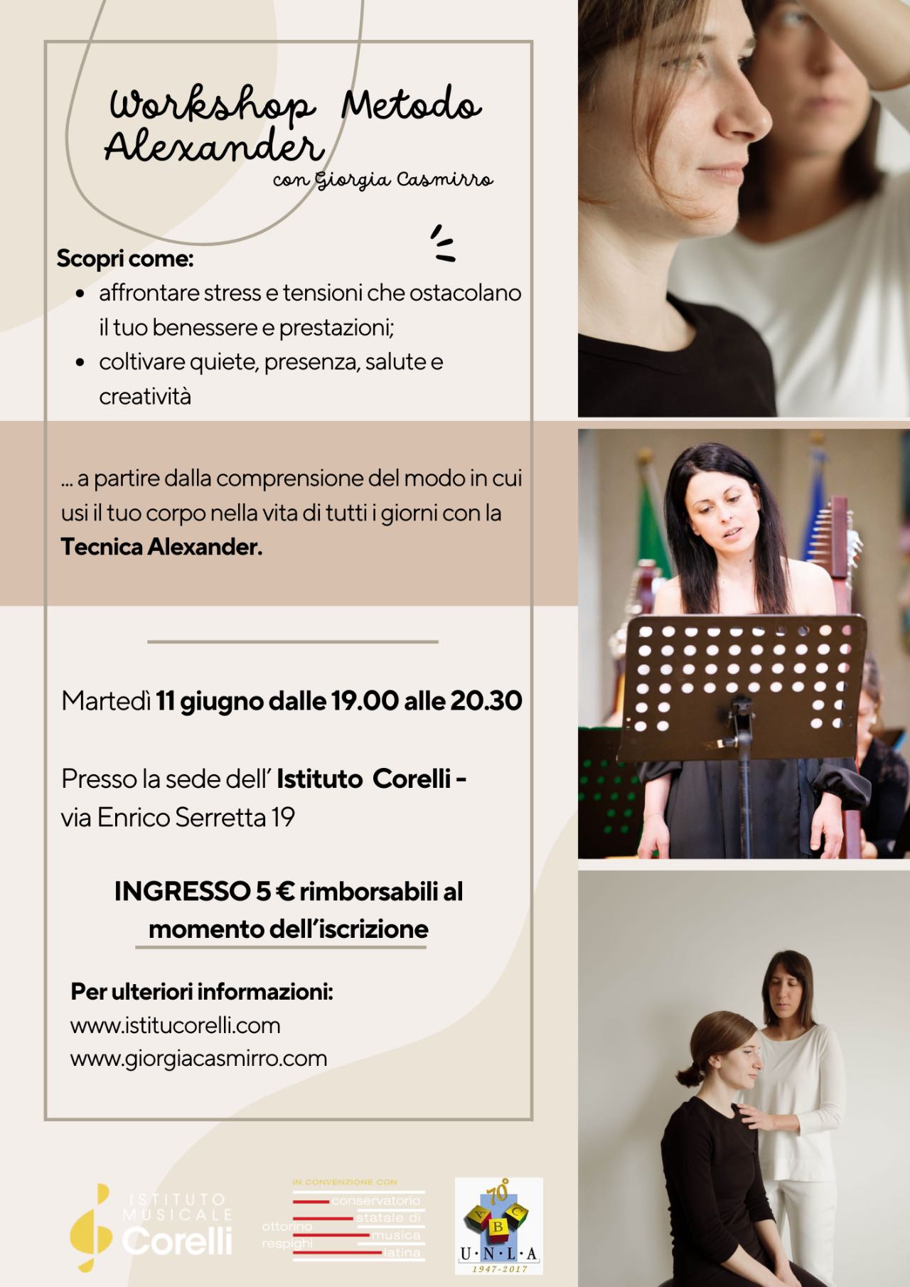 Workshop con Giorgia Casmirro sul Metodo Alexander