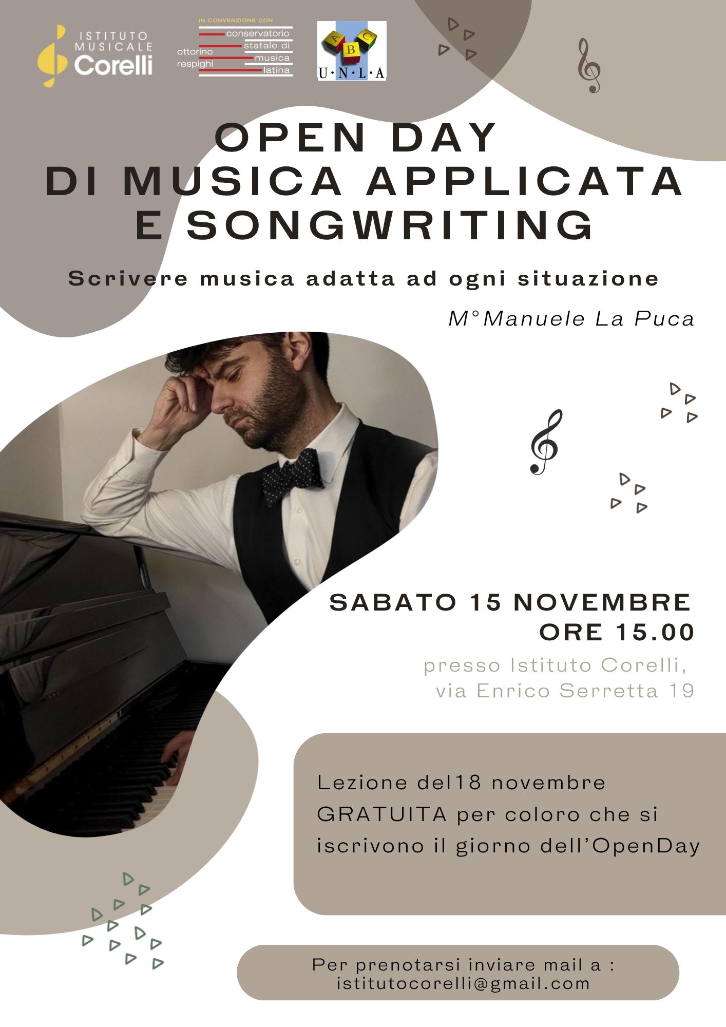 open day lezione di musica applicata